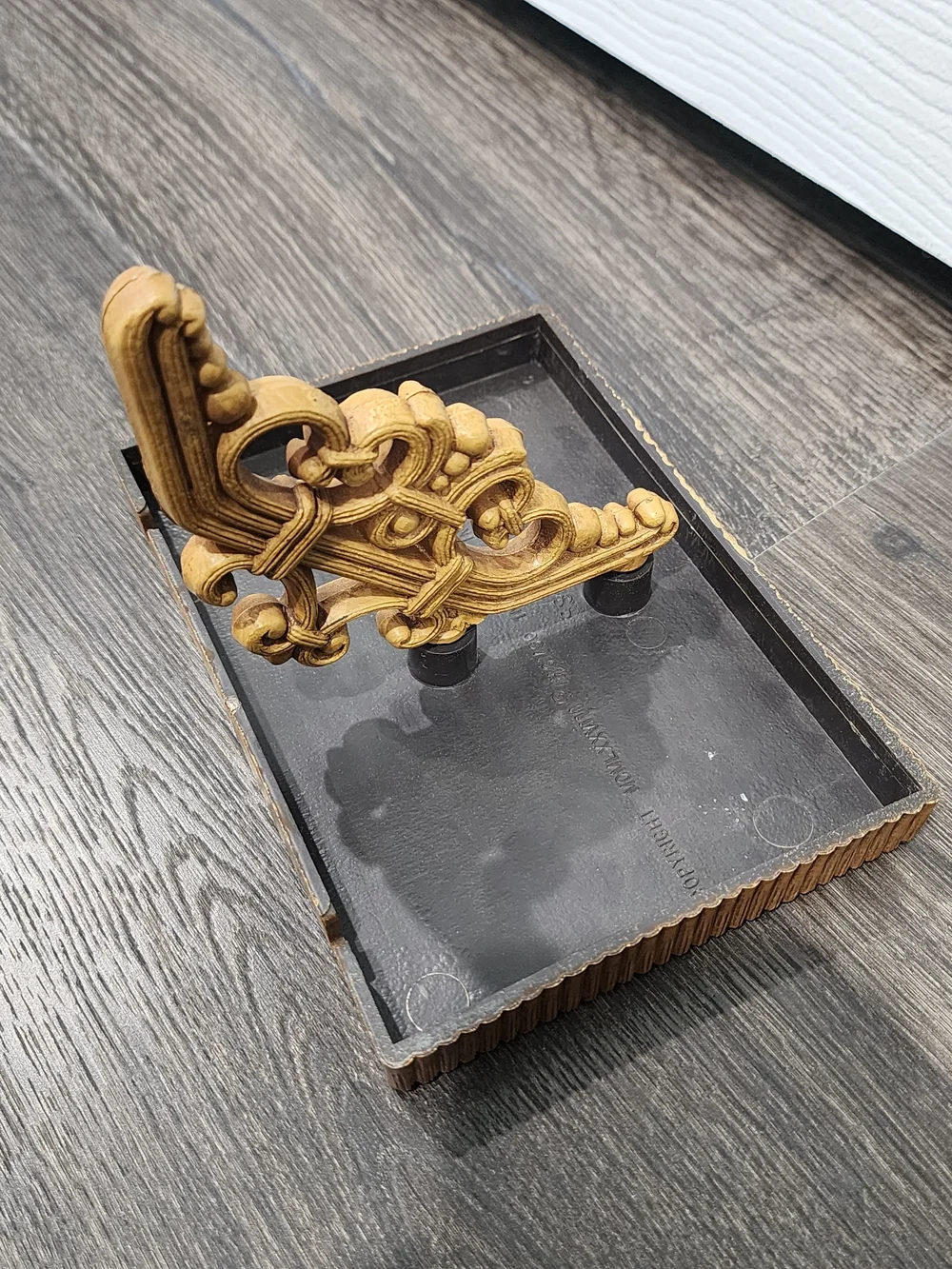 Homco Brown Decorative Wall Accent Shelf with Carved Bracket